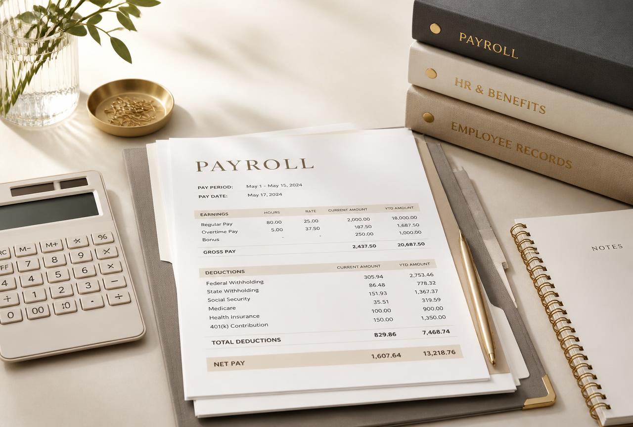 Manage & Protect — Payroll, employee records, PF, ESI and TDS handled on time.